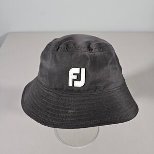FootJoy Bucket Hat Mens Large Black DryJoys Golf Rain Sun Protection FJ Logo